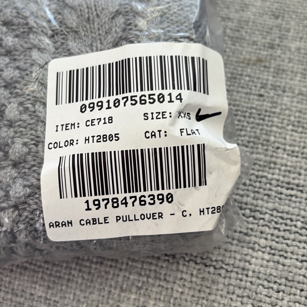 J Crew Cotton‎ cable-knit crewneck sweater Womens XXS Grey - Picture 4 of 8